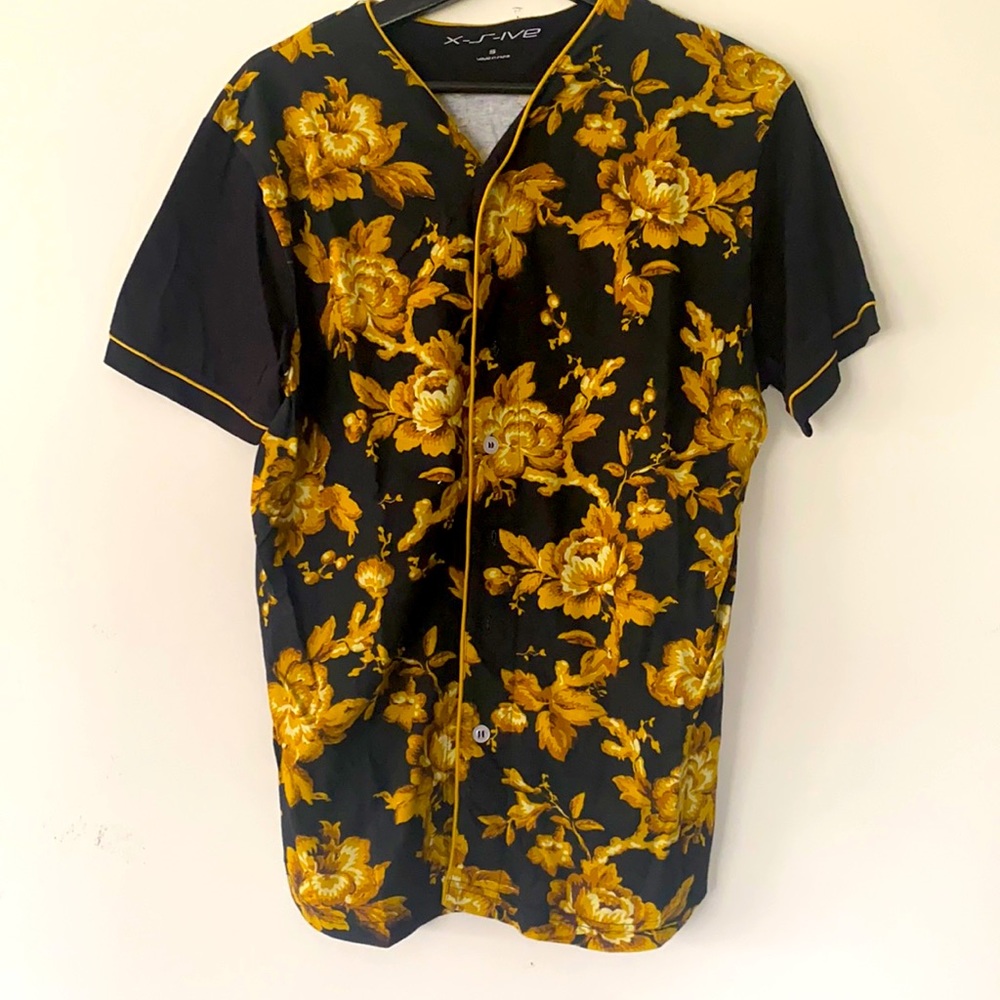 Black and Gold Floral Shirt